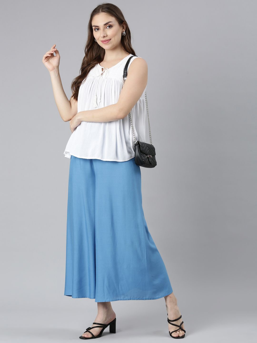 

Souchii Women Palazzos, Blue