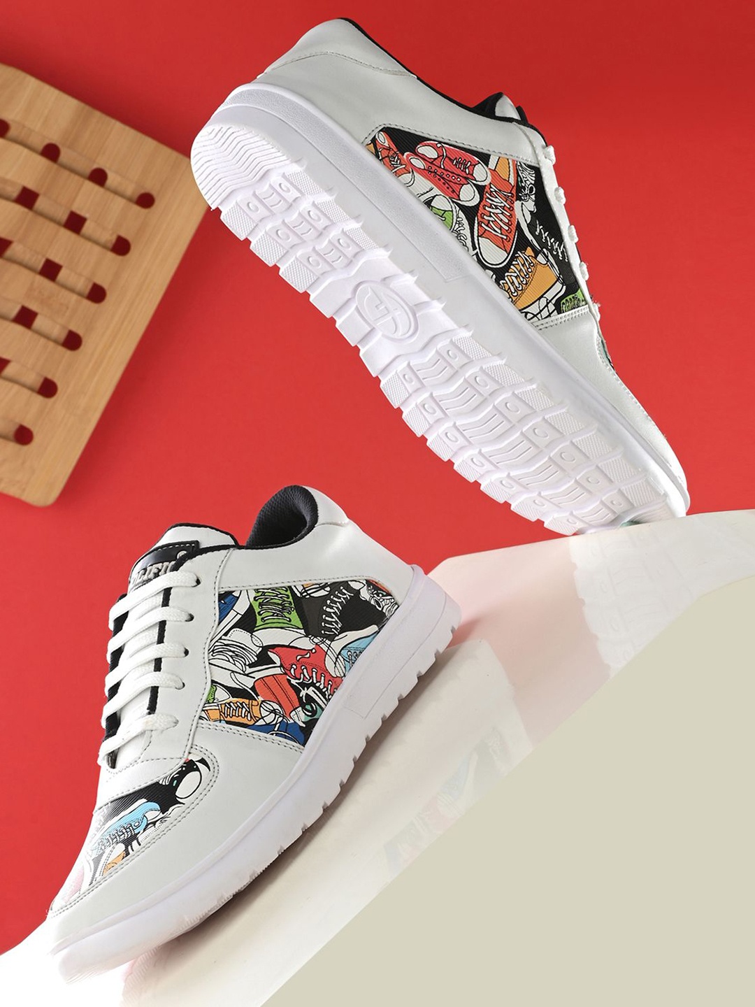 

Prolific Men Woven Design Lightweight Sneakers, White
