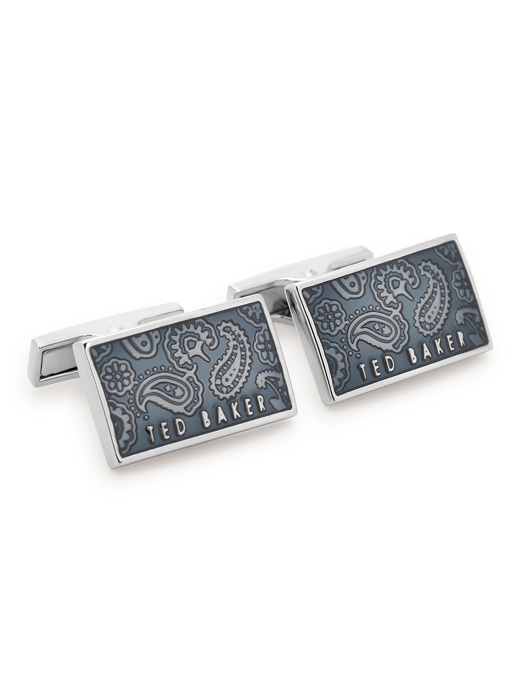 Ted Baker Contemporary Paisley Cufflink, Silver