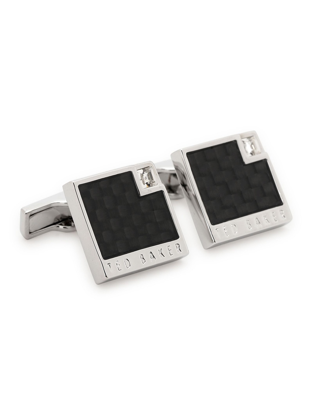 

Ted Baker Checked Square Cufflink, Silver