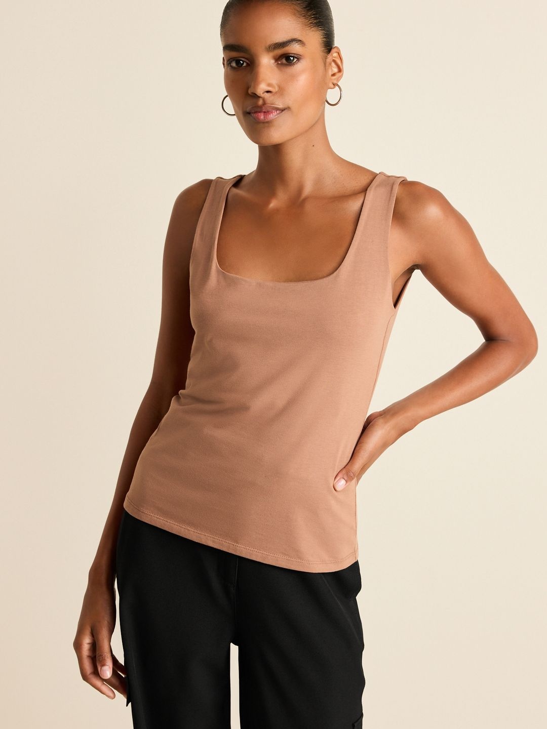 

NEXT Square Neck Camisoles, Beige