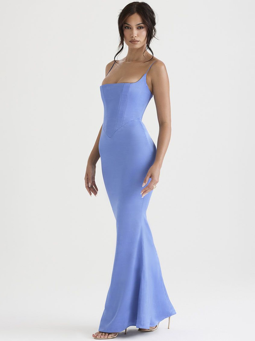 

bebe Shoulder Straps Maxi Dress, Blue
