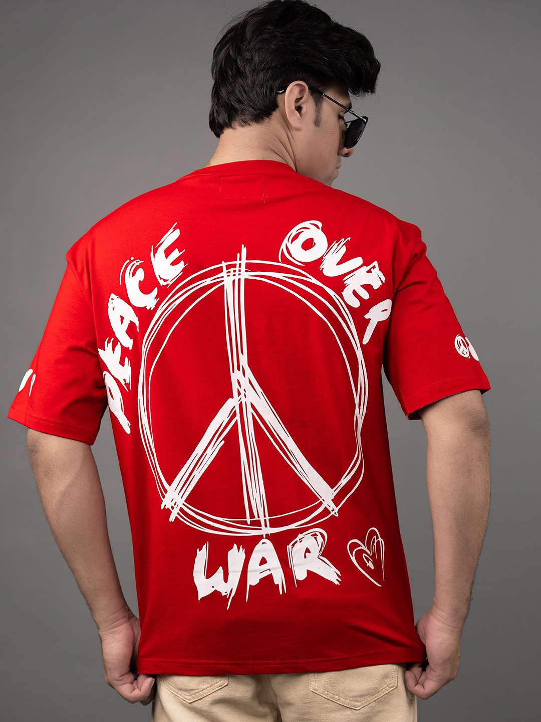 Skewdeck Men Typography Printed Round Neck T-shirt, Red