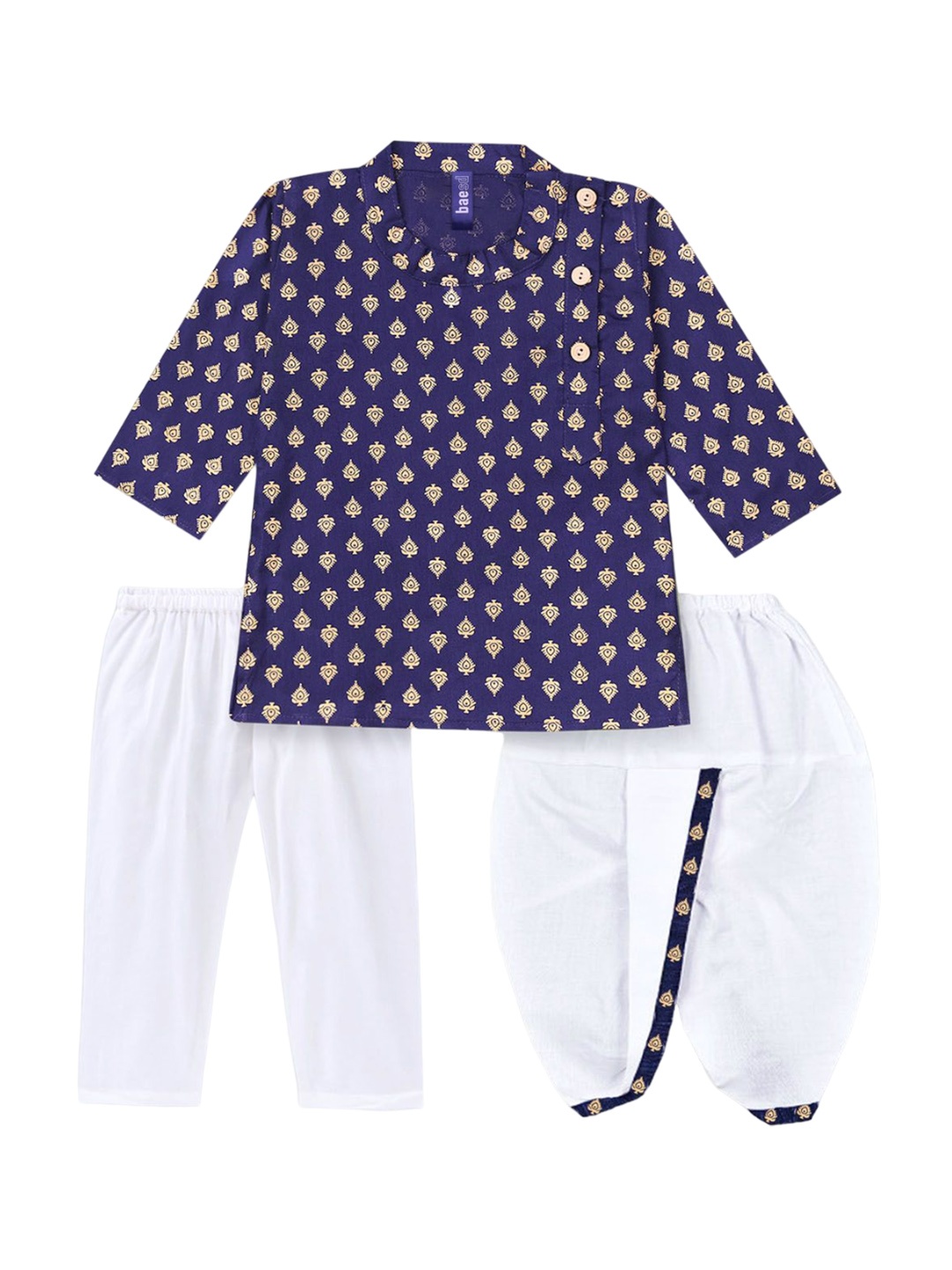 

BAESD Boys Ethnic Motifs Printed Regular Kurta with Pyjamas, Blue
