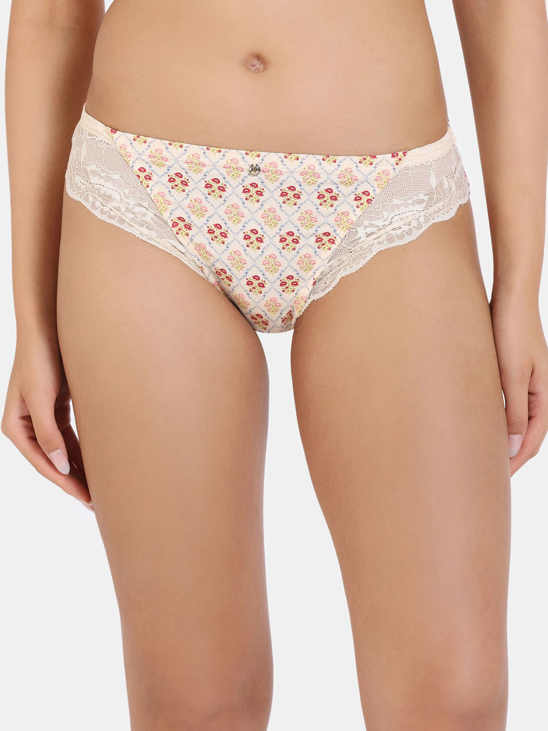 

Zivame Lace Printed Bikini Briefs- ZI2873FASHOWHIT, Cream