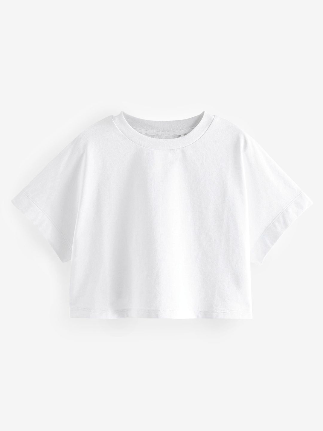 

NEXT Girls Pure Cotton Boxy Extended Sleeves T-shirt, White