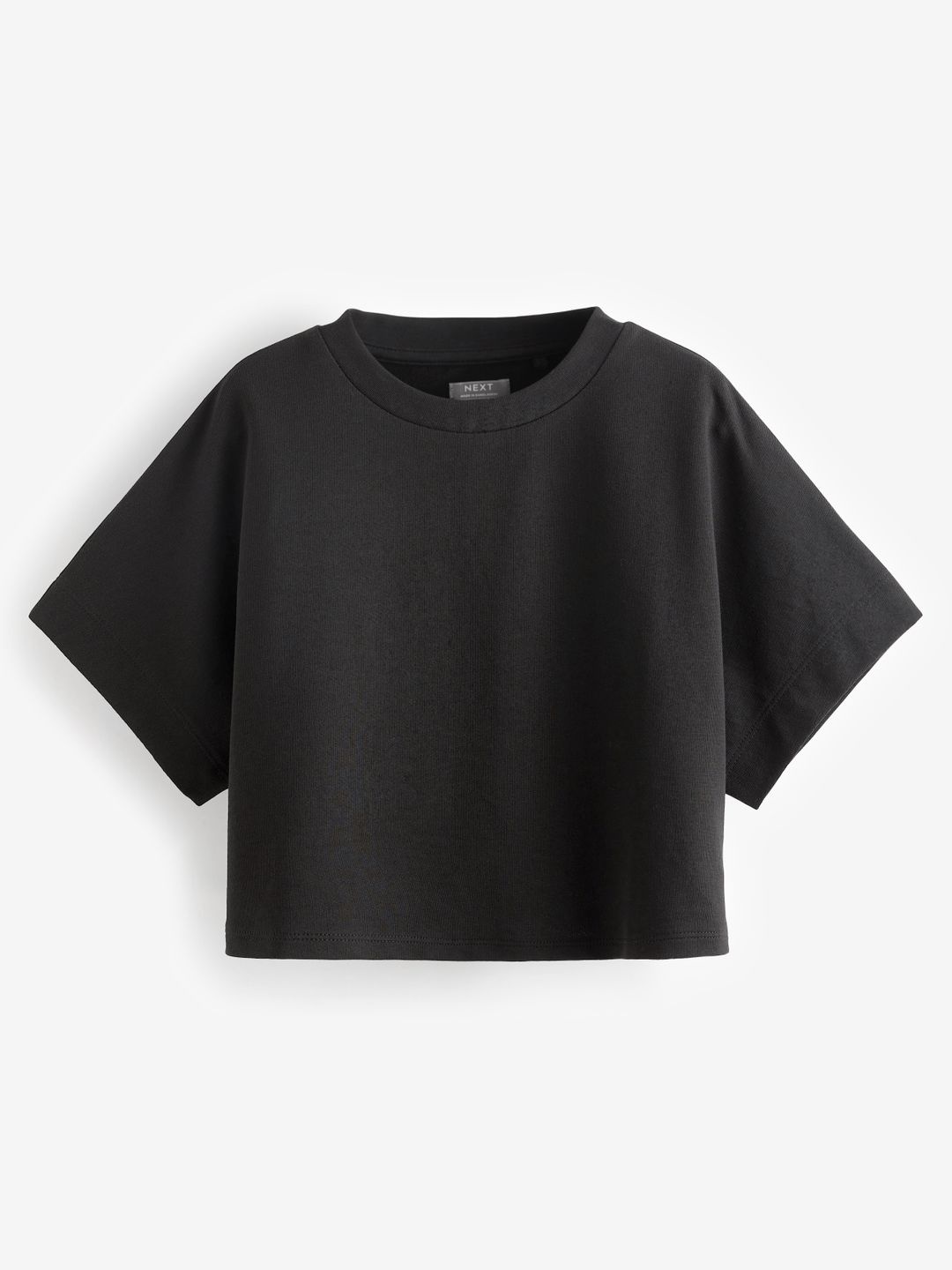 

NEXT Girls Extended Sleeves Pure Cotton T-shirt, Black