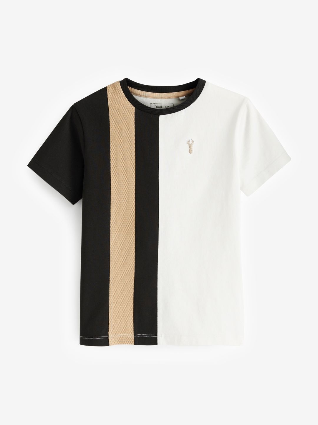 

NEXT Boys Striped Pure Cotton T-shirt, Off white