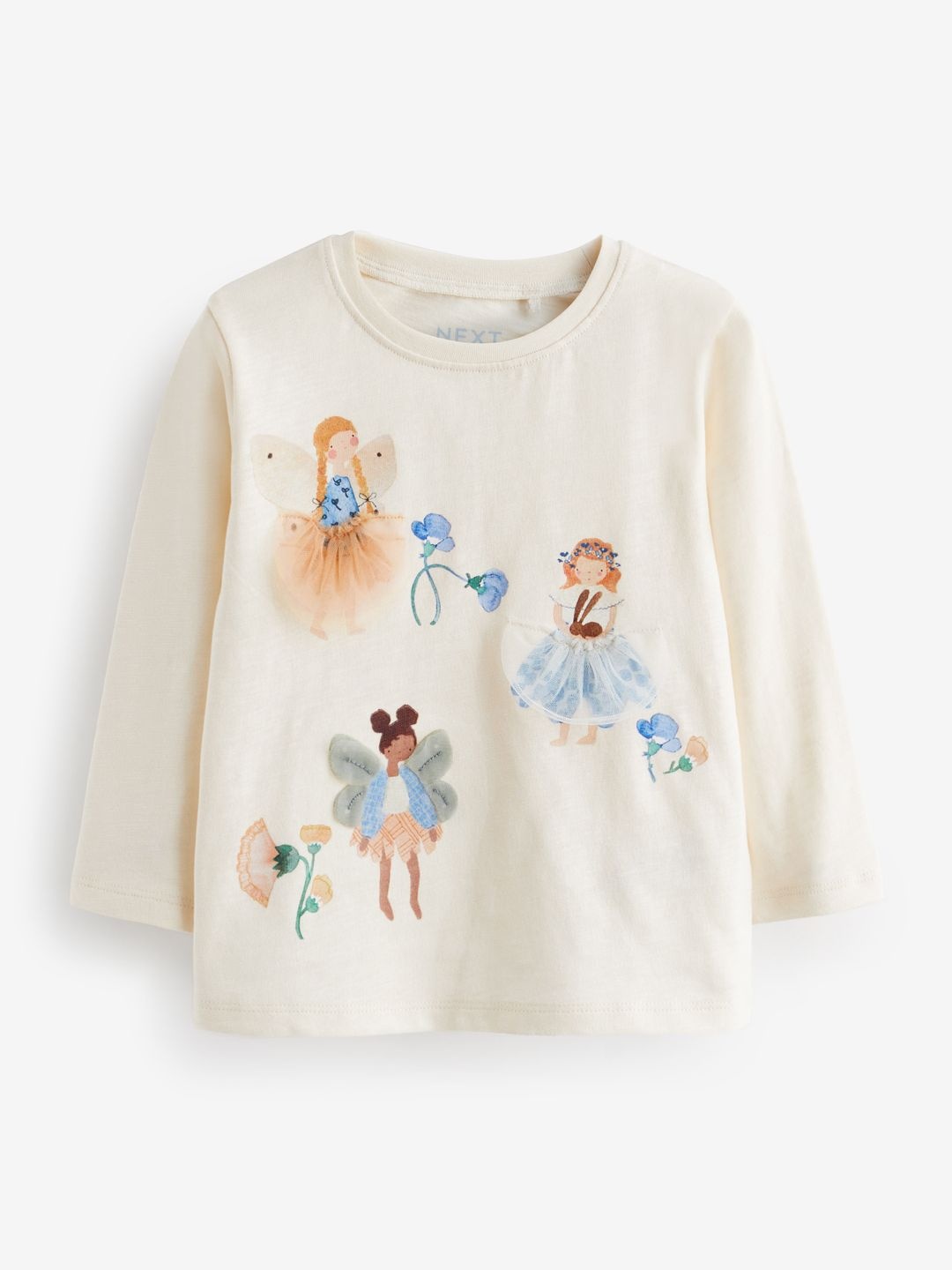 

NEXT Infant Printed Pure Cotton Applique T-shirt, Cream
