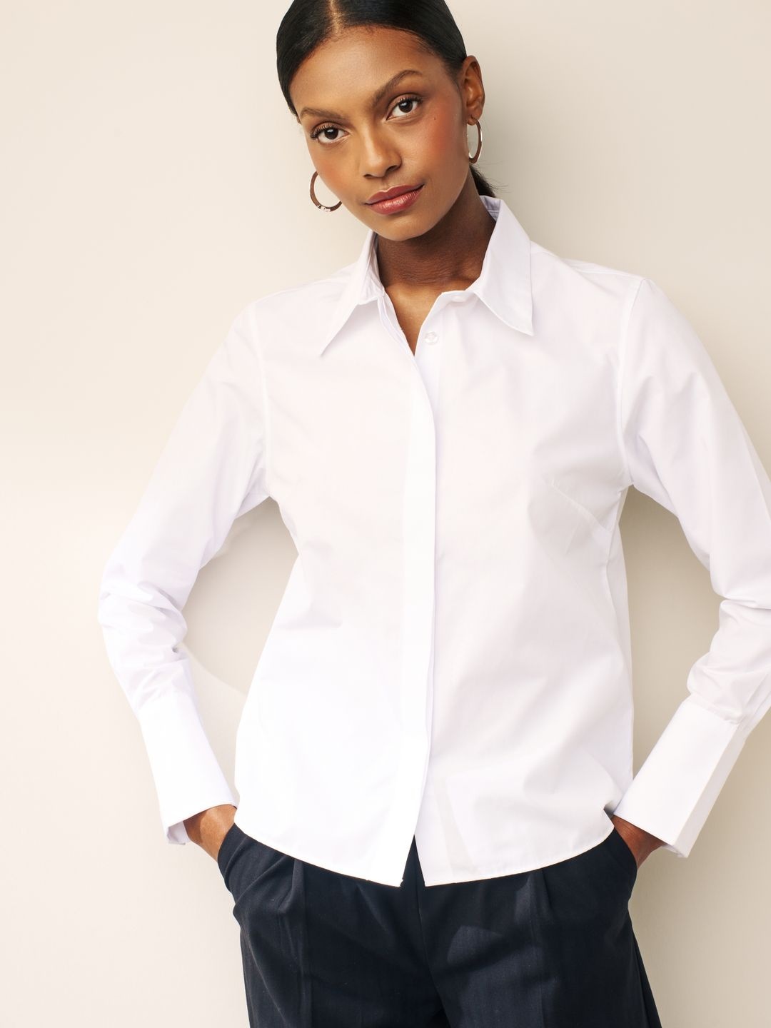 

NEXT Solid Wingtip Collar Casual Shirt, White