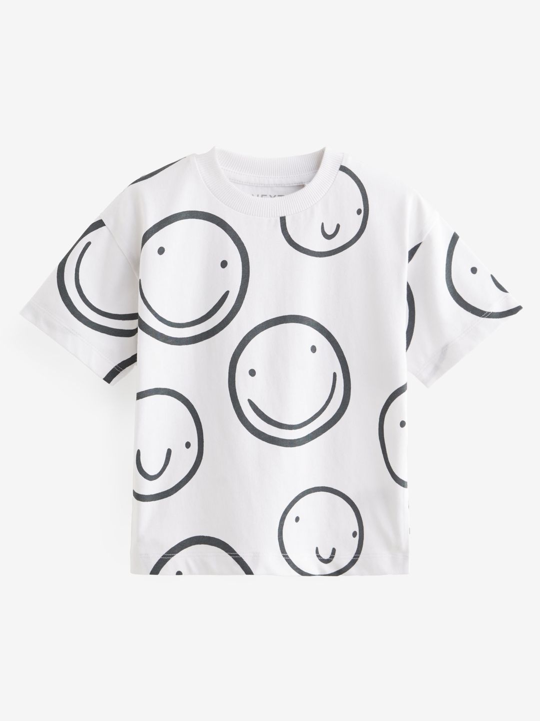 

NEXT Infant Boys Smiley Print Pure Cotton T-shirt, White