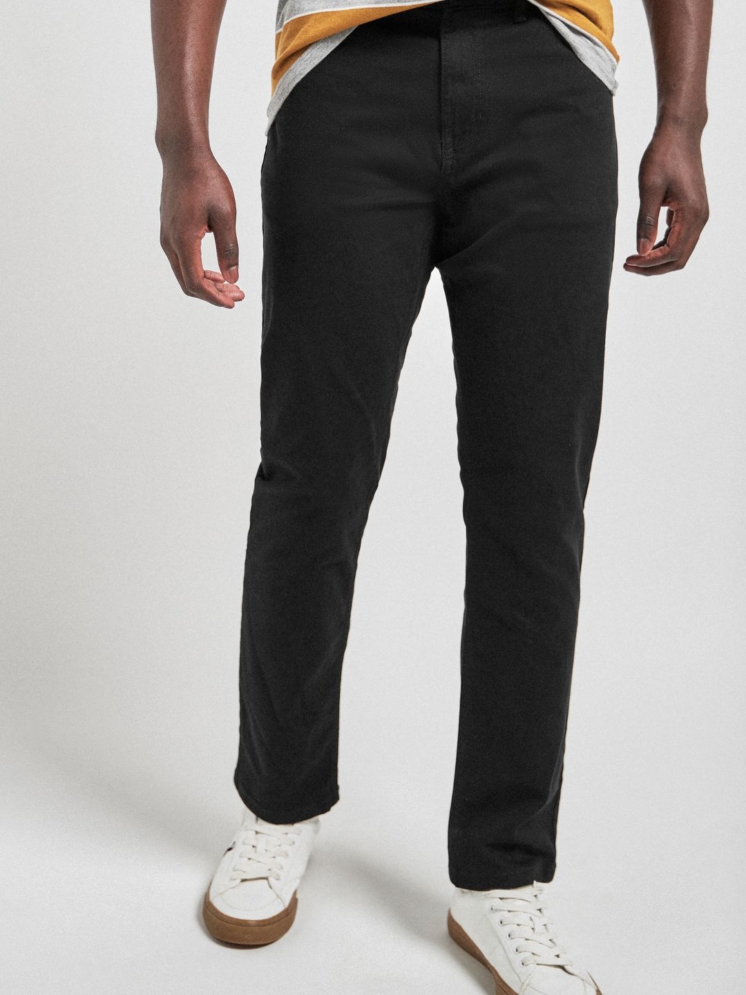 

NEXT Men Regular Fit Chinos Trousers, Black