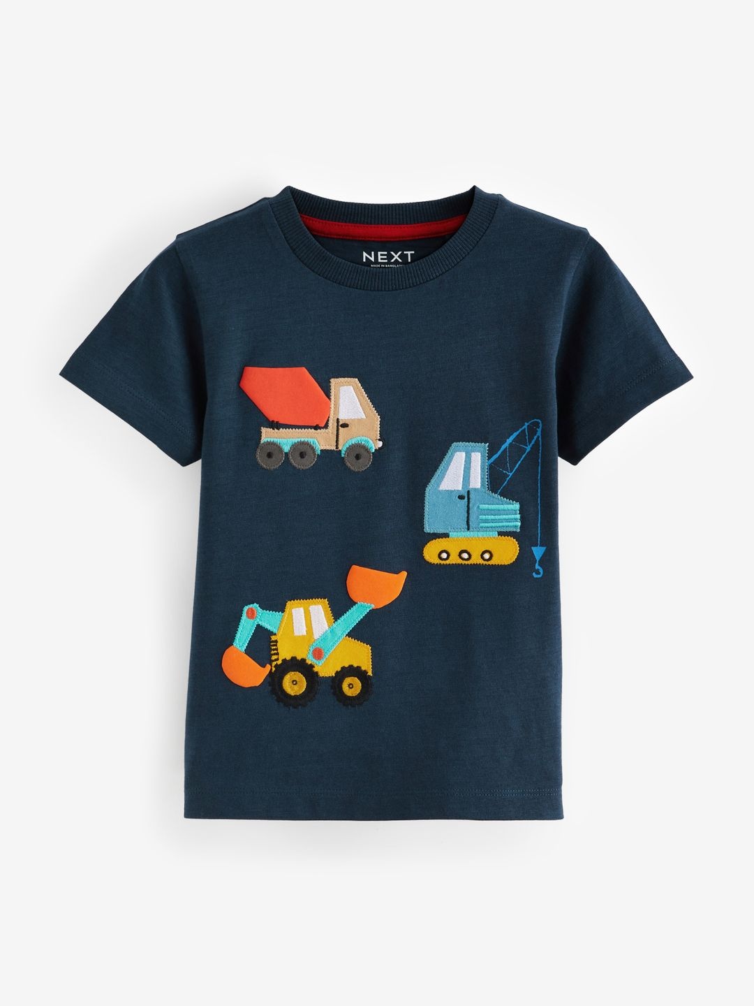 

NEXT Boys Embroidered Pure Cotton T-shirt, Navy blue