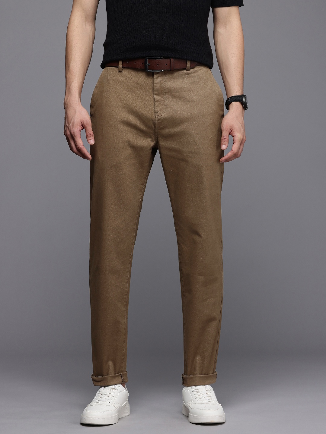 

NEXT Men Casual Trousers Comes with a belt, Brown