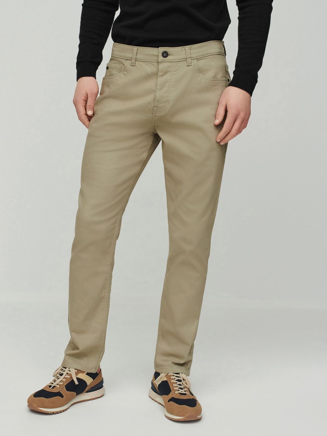 

NEXT Men Slim Fit Chinos Smart Casual Trousers, Olive