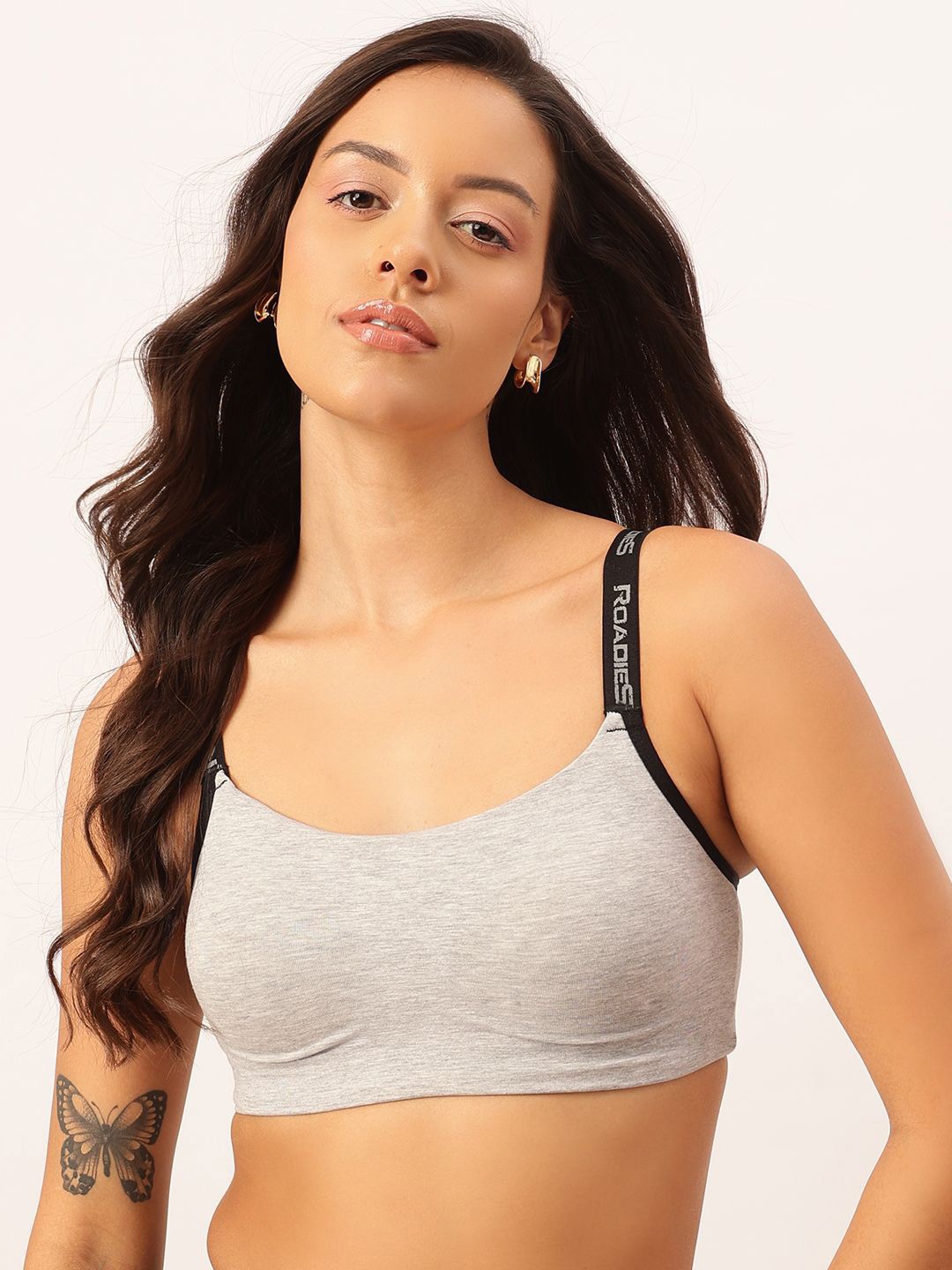 

The Roadster Lifestyle Co Lightly Padded Seamless Bra, Grey