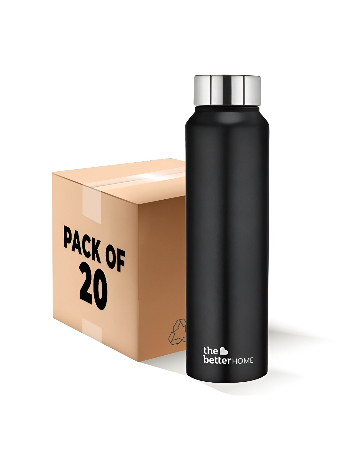 The Better Home Black 20 Pieces Stainless Steel Water Bottle 1l