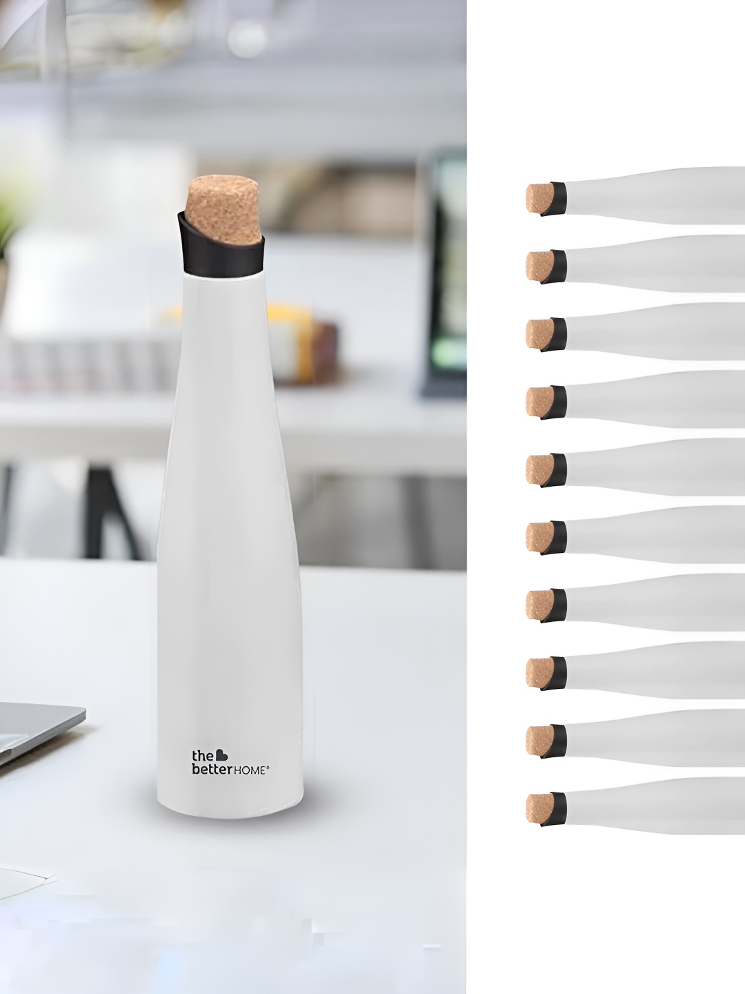 

The Better Home White 10 Pieces Stainless Steel Water Bottle 750 ml