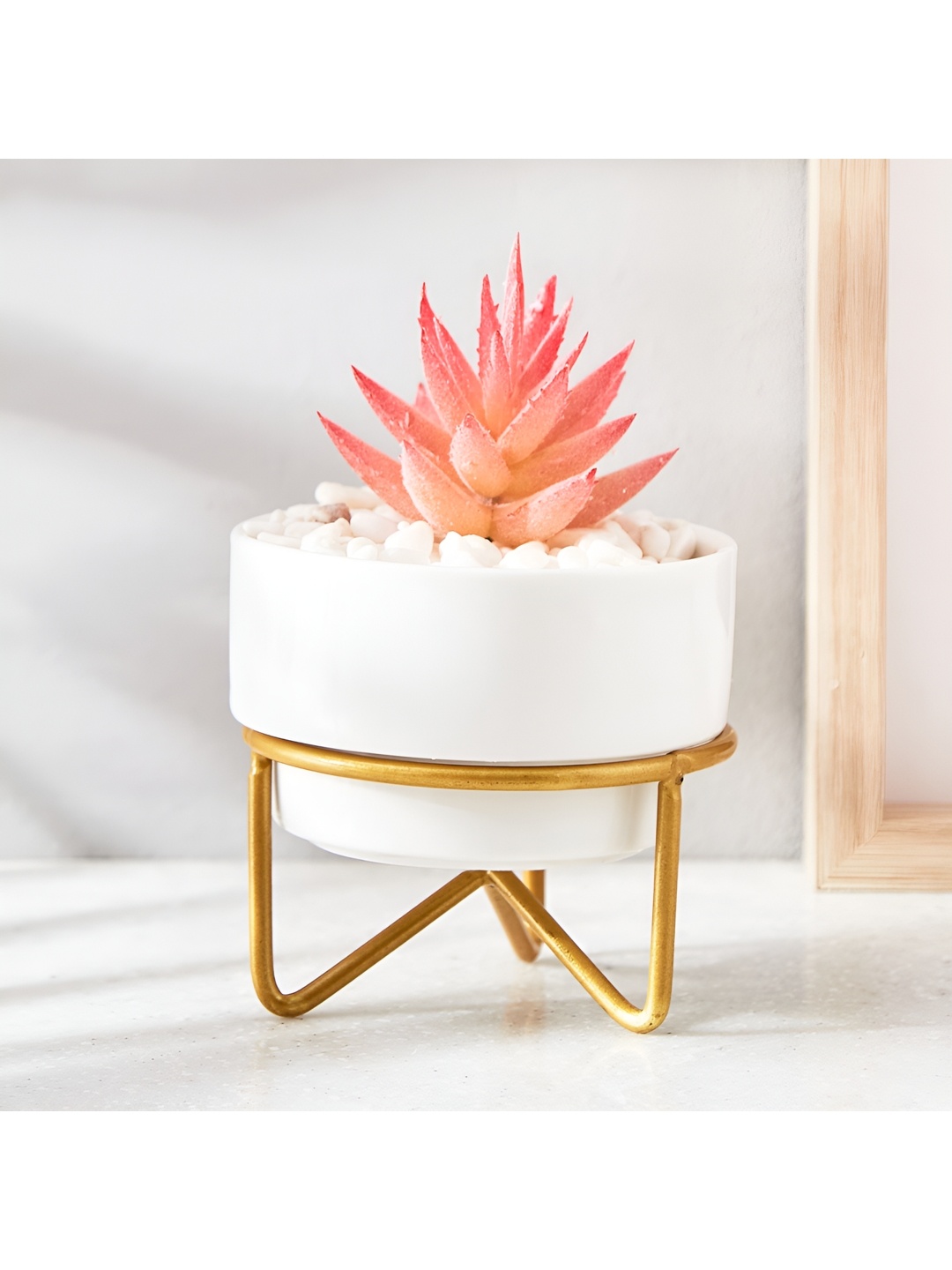 

Home Centre Fiesta White & Pink Artificial Plant With Ceramic Pot