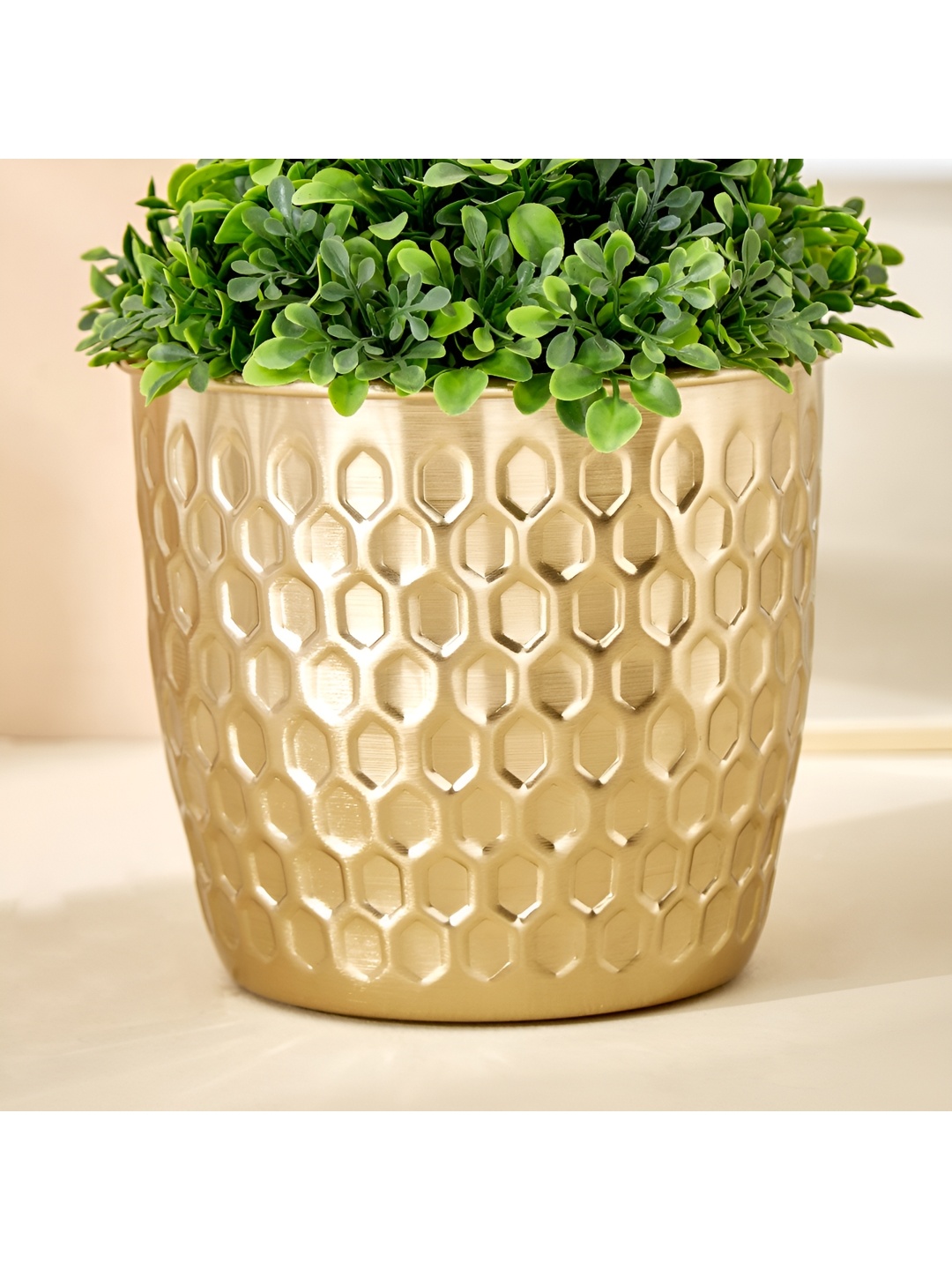 

Home Centre Gloria Gama Textured Metal Planters, Gold