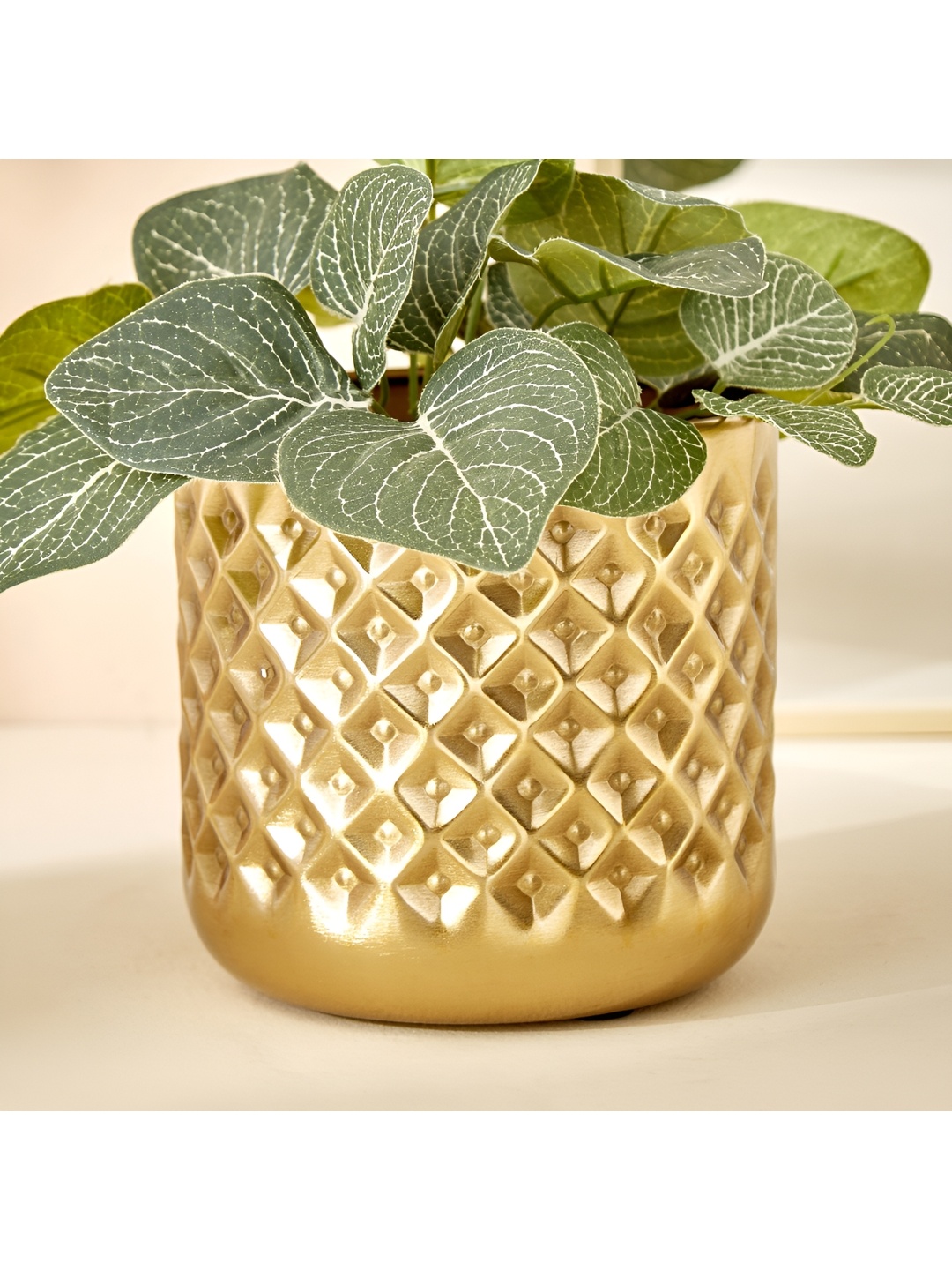 

Home Centre Gloria Luke Metal Planter, Gold
