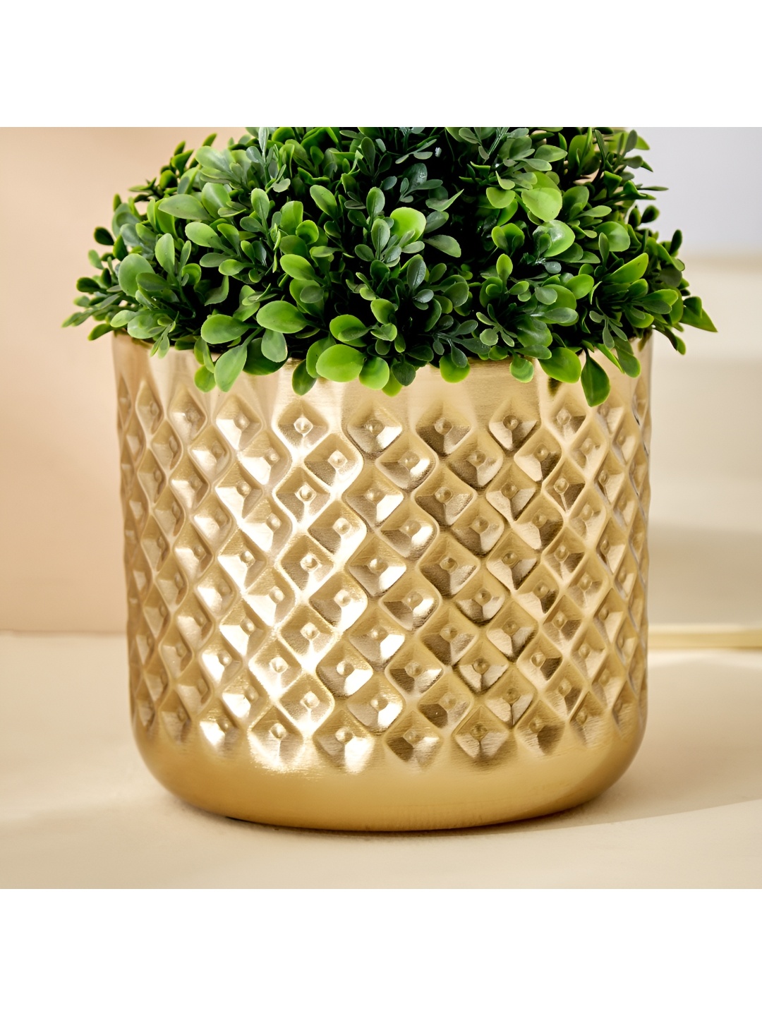 

Home Centre Textured Metal Planter, Gold
