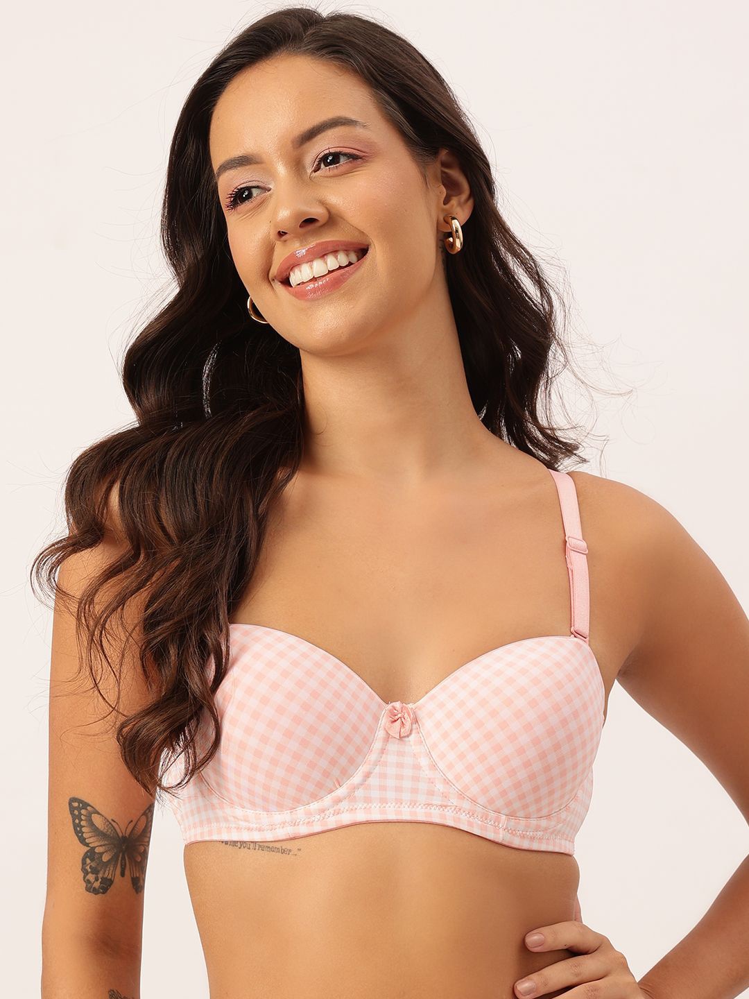 

DressBerry Bra Half Coverage Underwired Lightly Padded, Peach