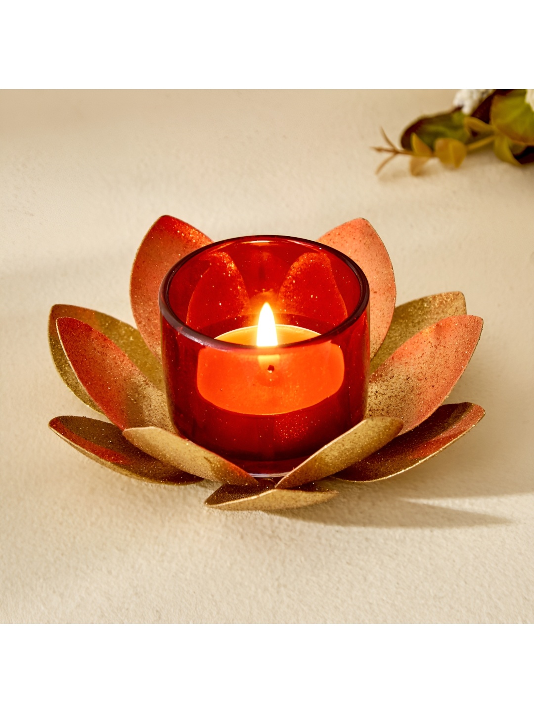 Home Centre Gold-Toned Candle Holder