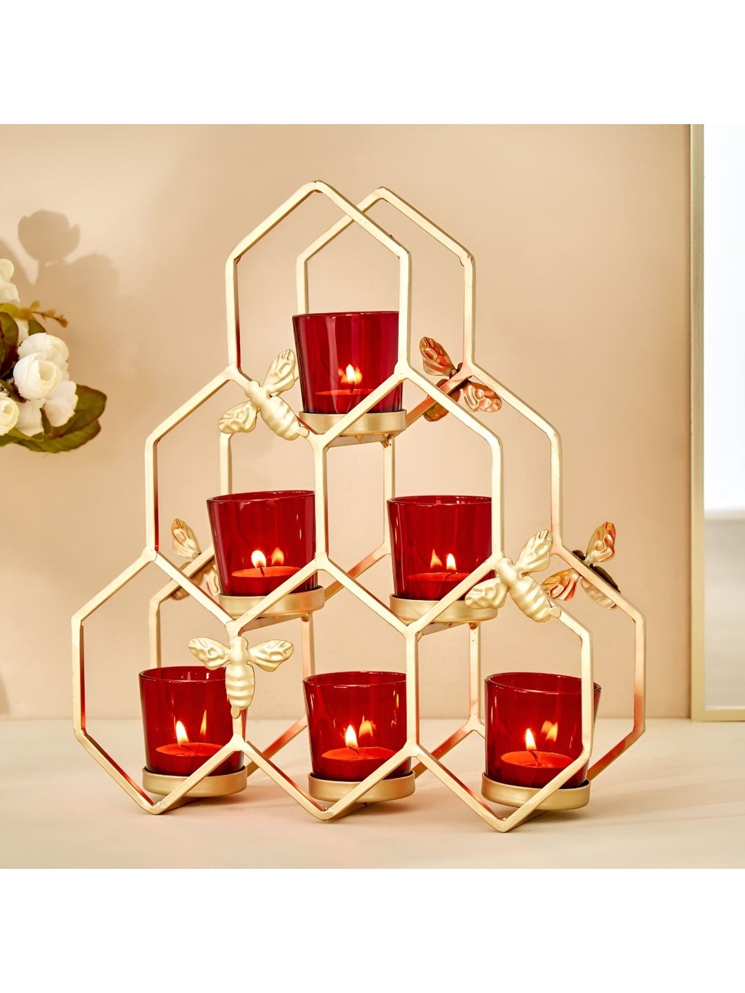 

Home Centre Gold-Toned Candle Holder