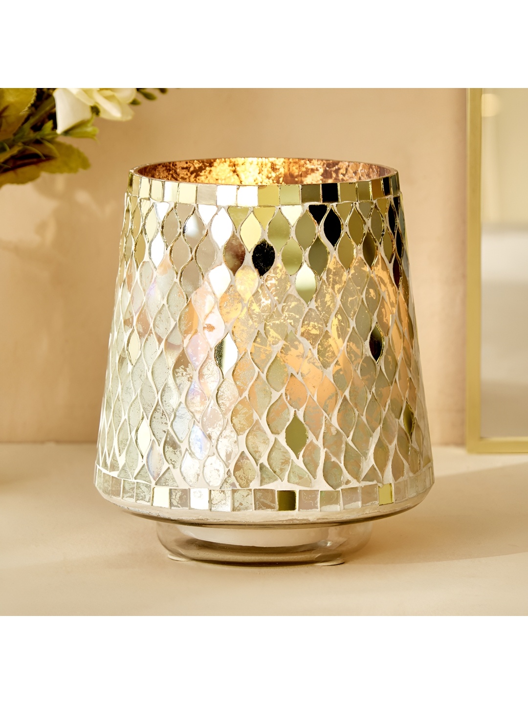 Home Centre Gold-Toned Candle Holder