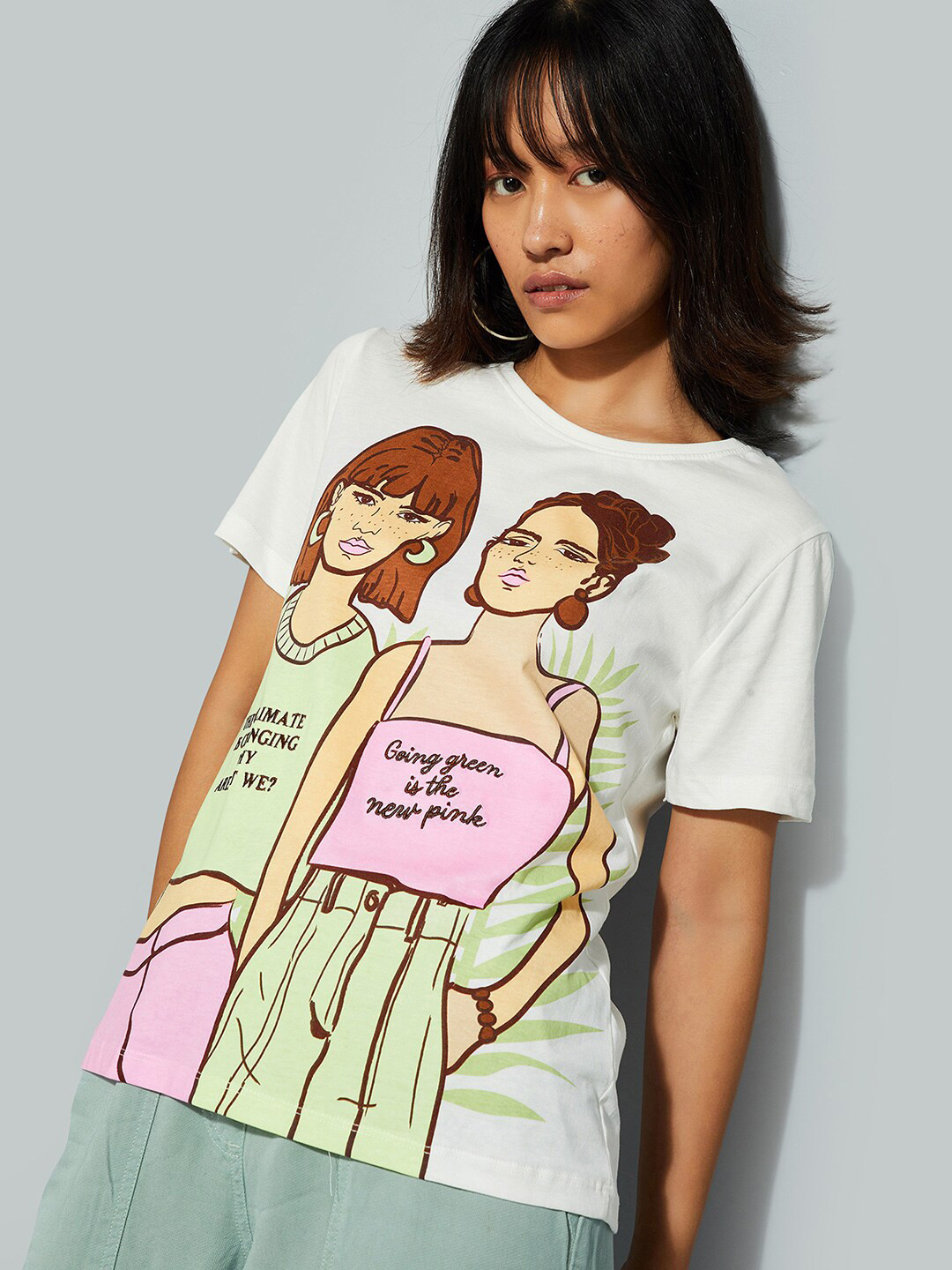 

max URB_N Women Graphic Printed T-shirt, White