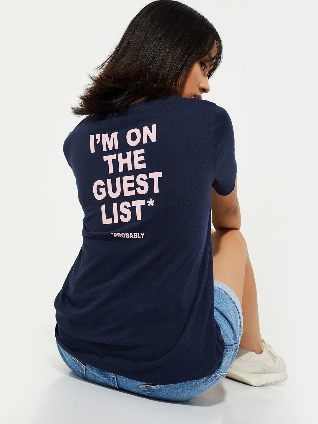 

max URB_N Women Back Printed T-shirt, Blue