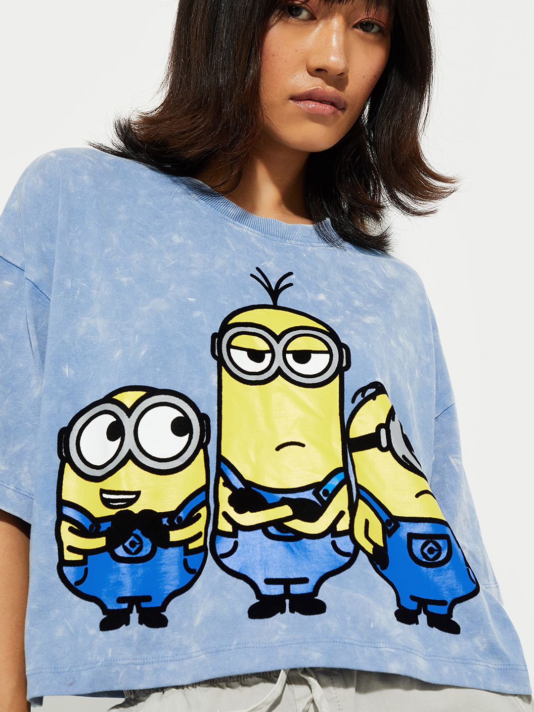 

max URB_N Women Minion Printed T-shirt, Blue