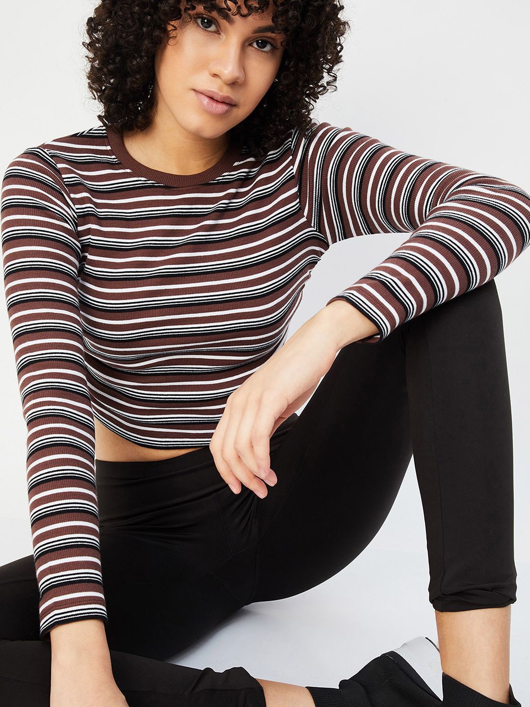

max Women Striped Pockets T-shirt, Multi