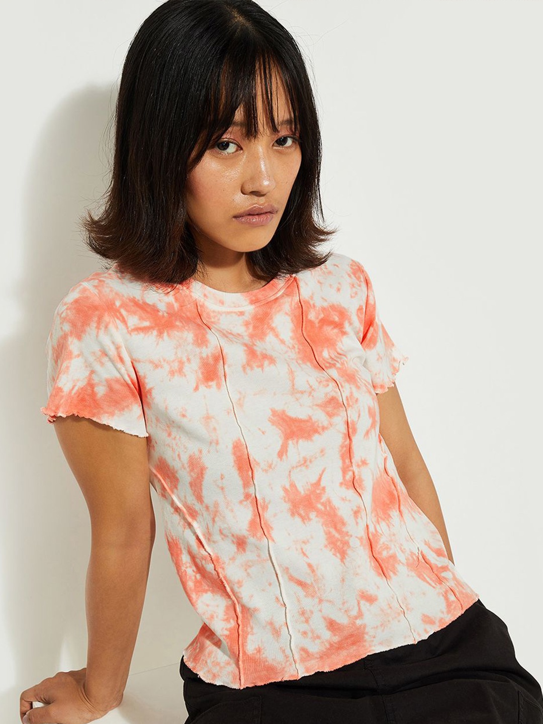 

max URB_N Women Tie & Dye T-shirt, Orange