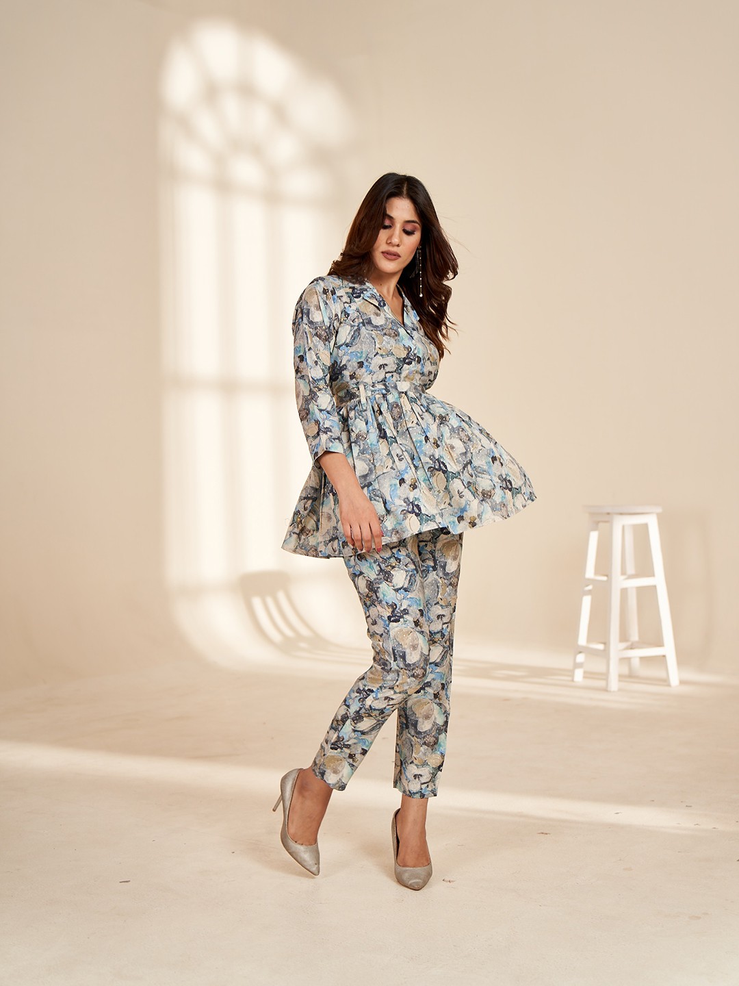

Rujave Women Printed Top With Trousers Co-Ords, Green