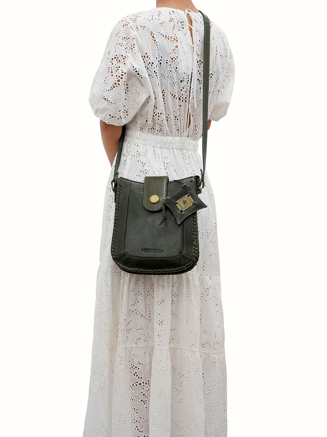 

Hidesign Berber 02 Textured Leather Structured Sling Bag, Olive