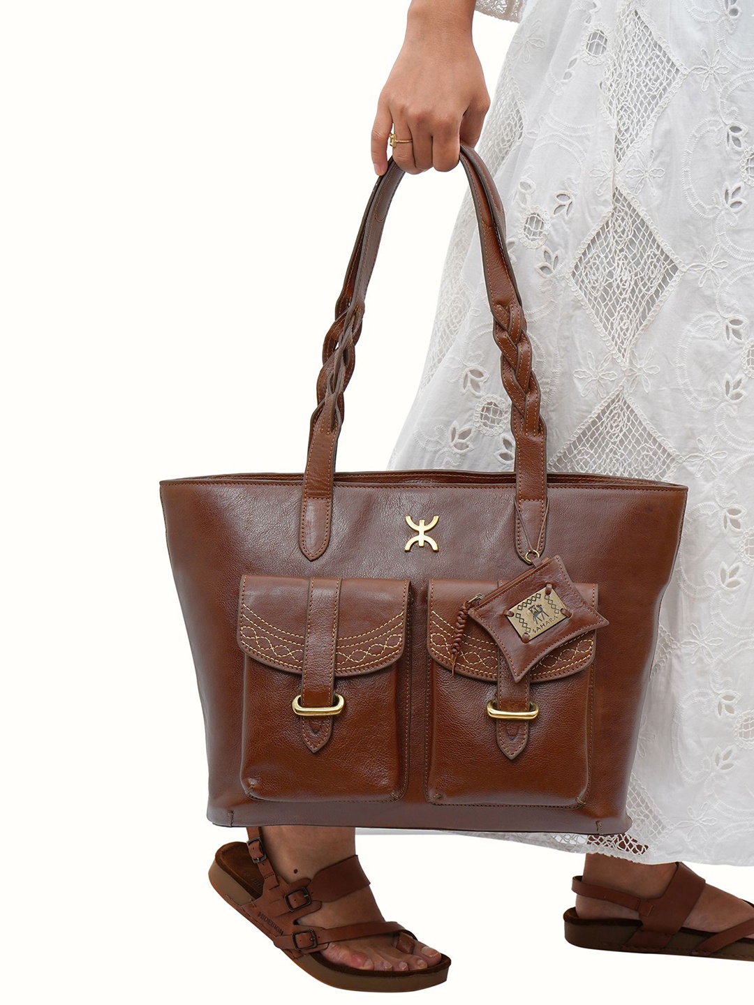 

Hidesign Bedouin 04 Textured Leather Oversized Shopper Tote Bag, Tan