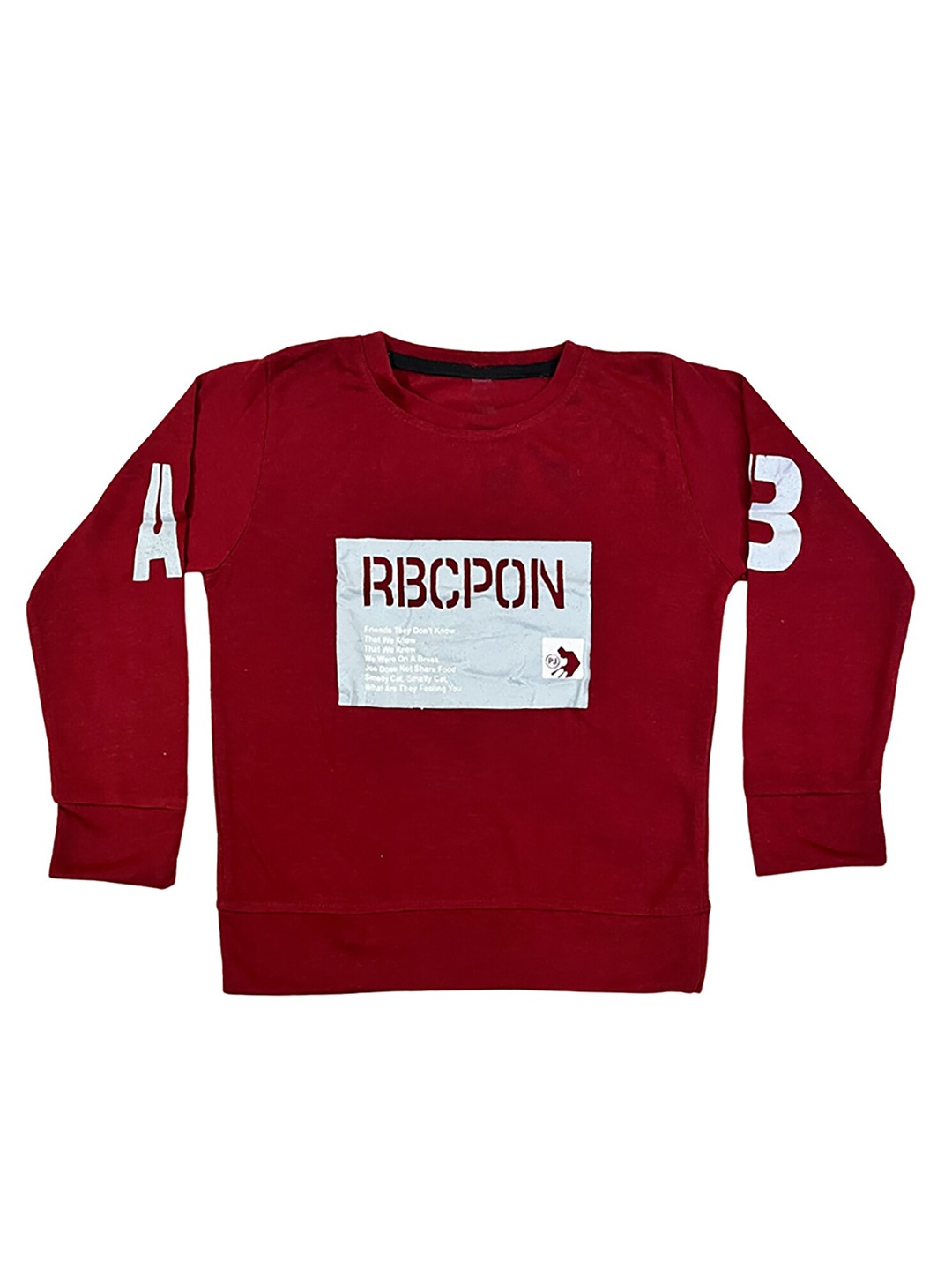 BAESD Boys Printed Applique T-shirt, Maroon