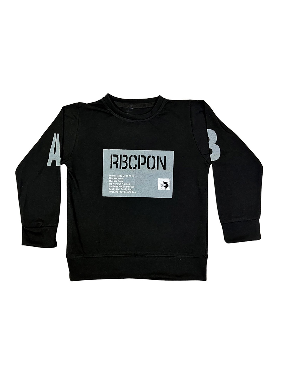 

BAESD Boys Printed Applique T-shirt, Black