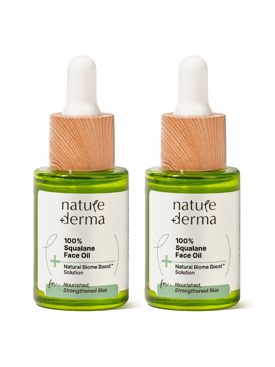 

Nature Derma Set of 2 100% Squalane Face Oil with Natural Biome-Boost Solution - 30ml each, White