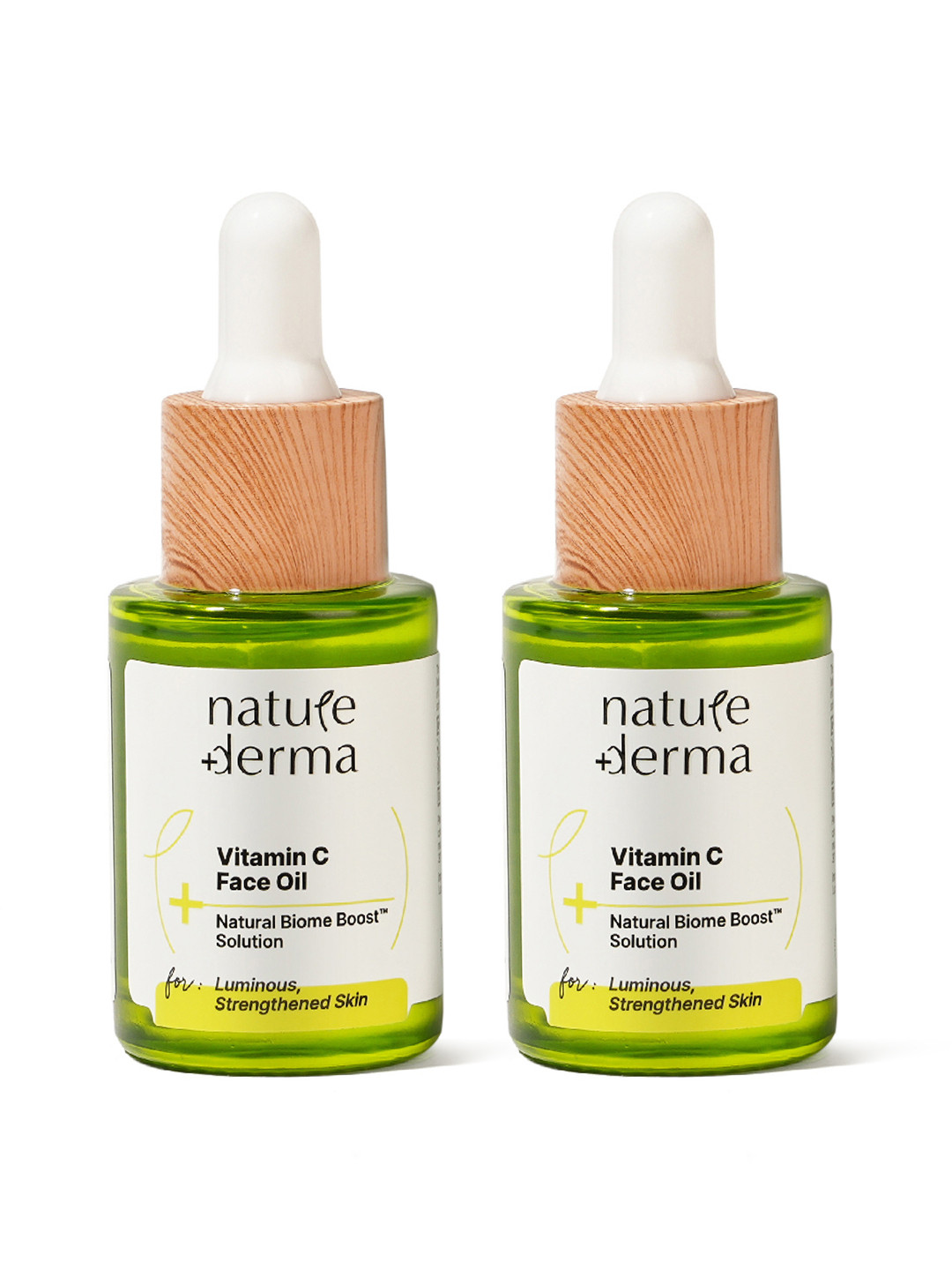 

Nature Derma Set of 2 Vitamin C Face Oil with Natural Biome-Boost Solution - 30ml each, White