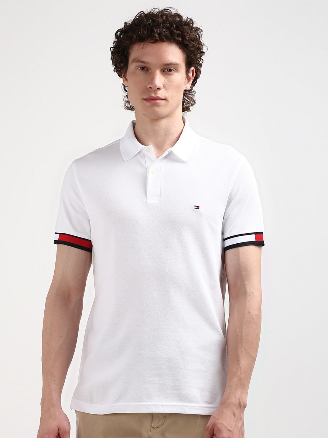 

Tommy Hilfiger Men Polo Collar Slim Fit T-shirt, White