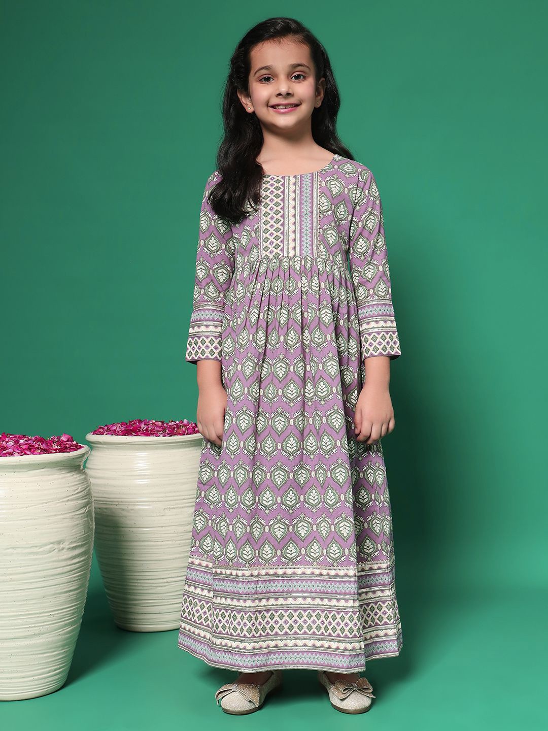 

Readiprint Fashions Ethnic Motifs Print Maxi Dress, Mauve