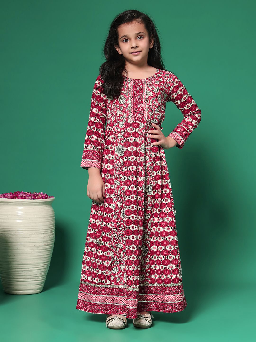 

Readiprint Ethnic Motifs Print Maxi Dress, Maroon