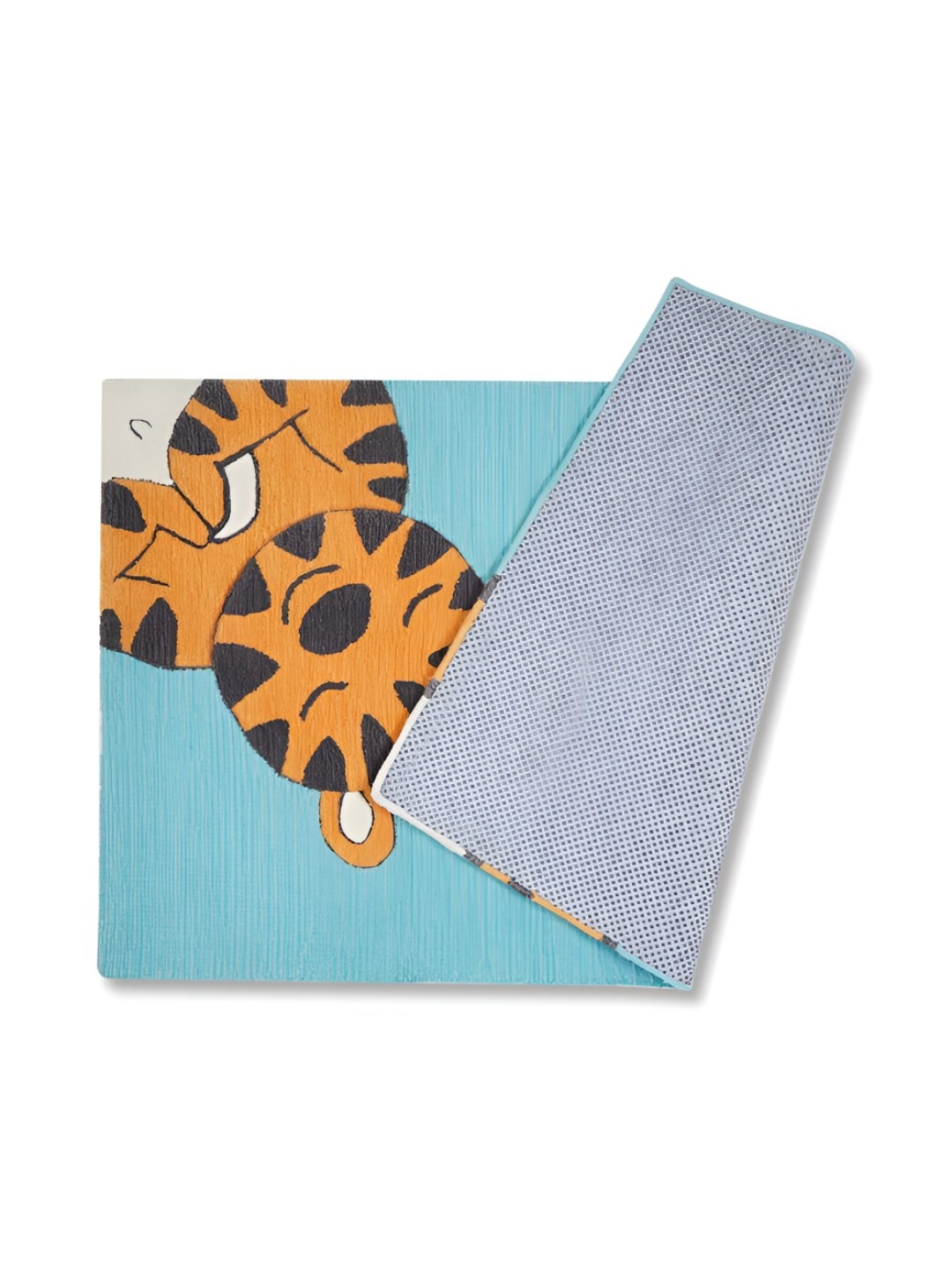 

Fabindia Unisex Blue & Orange Coloured Braided Jute Rectangular Floor Mat