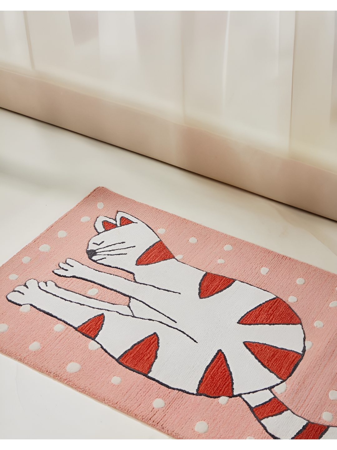 

Fabindia Peach-Colored & White Woven Natkhat Kids Floor Mat