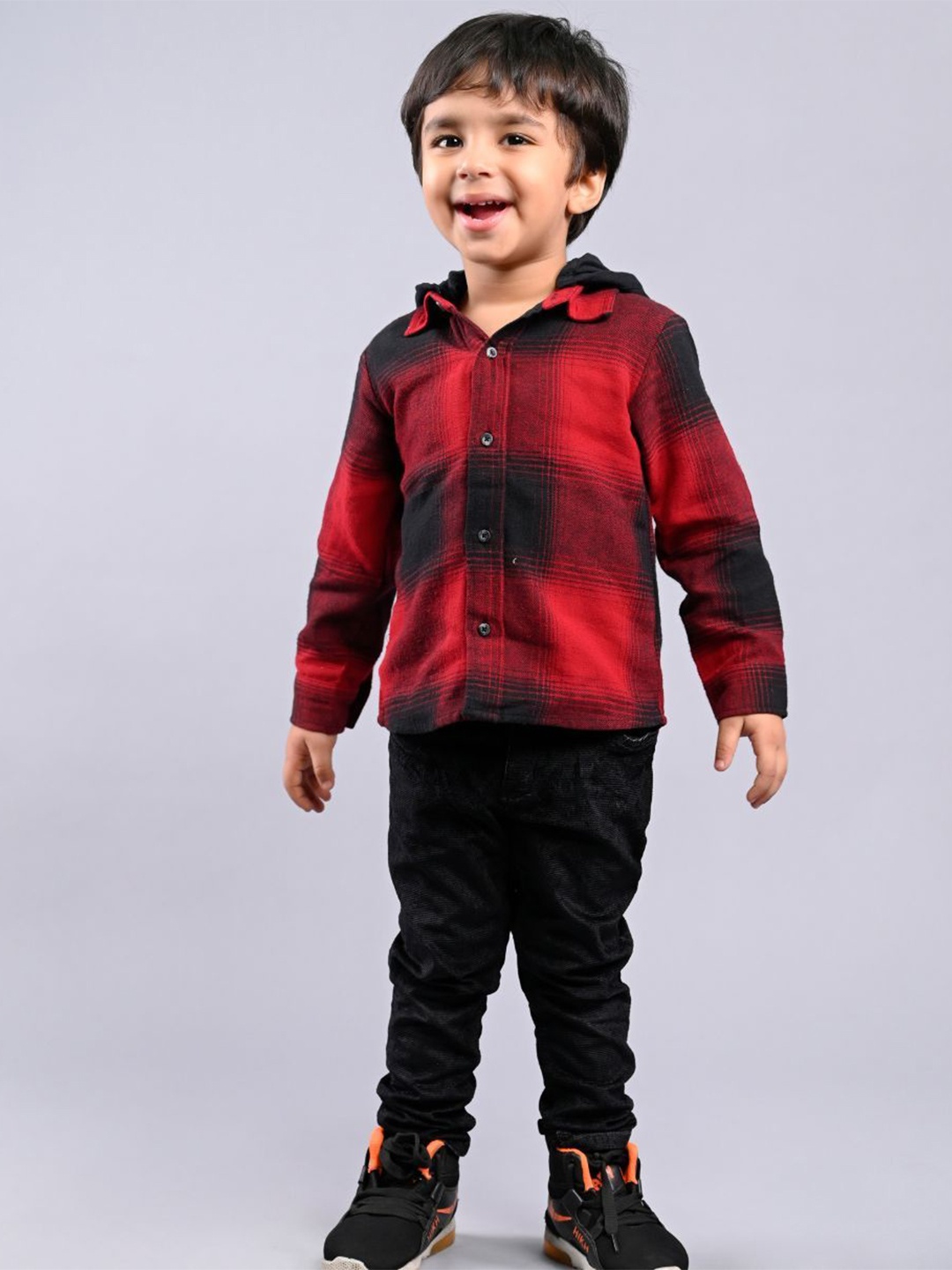 

Sweetlime By AS Boys Tartan Checks Opaque Checked Casual Shirt, Red