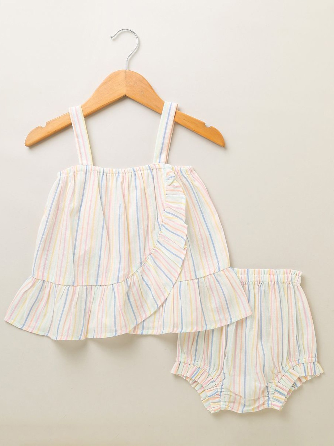 

Sweetlime By AS Girls Striped Top with Shorts, White