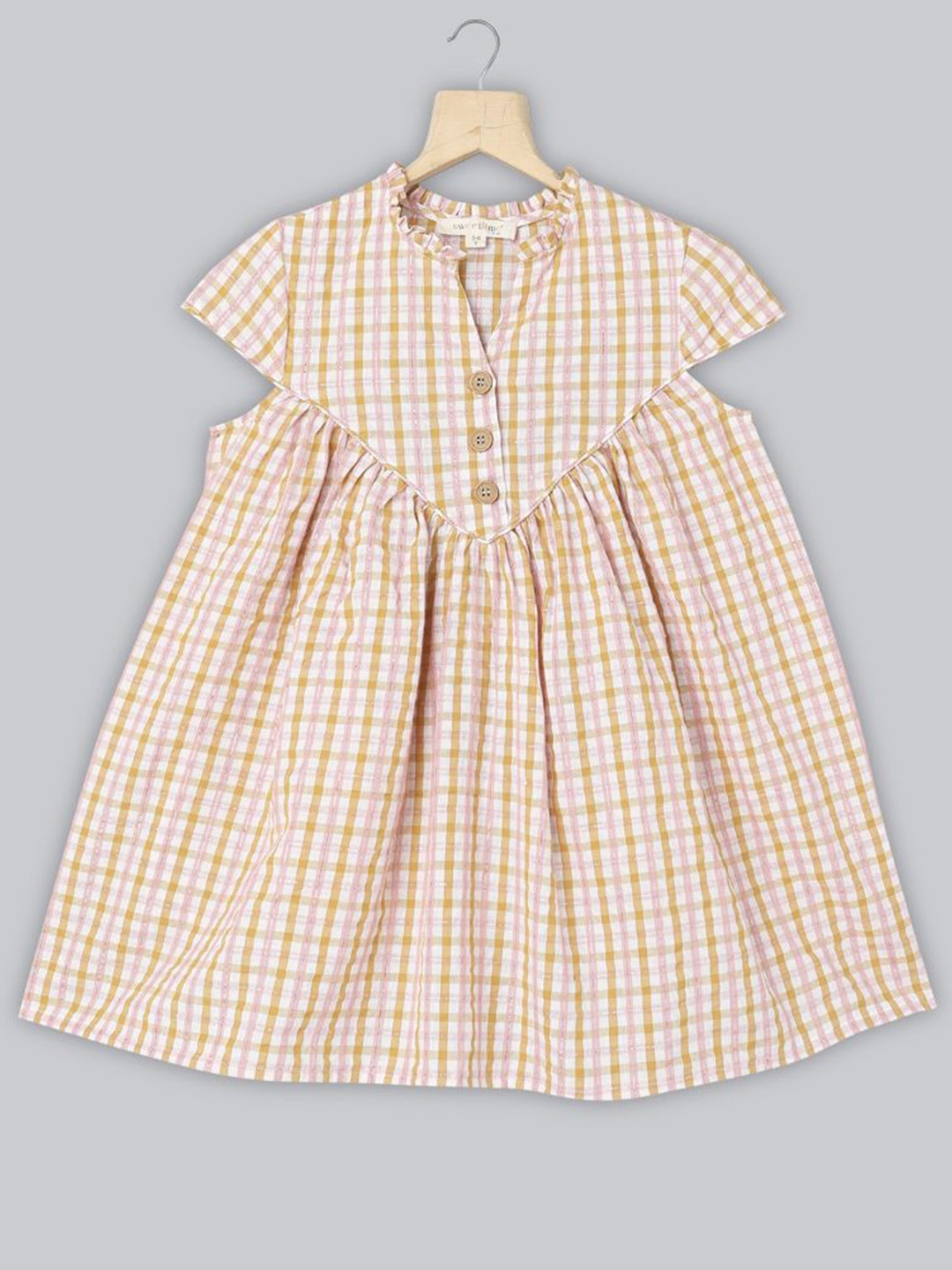 

Sweetlime By AS Checked Fit & Flare Dress, Brown